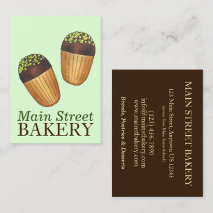 Pistachio Madeleines French Patisserie Bakery Chef Business Card