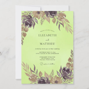 Pistachio Mauve Foliage Eucalyptus Wedding Invitation