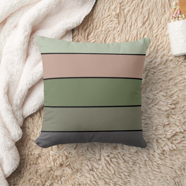 Pistachio Nut Shell Green Peach Purple Stripes  Cushion (Blanket)