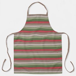 Pistachio Nut Shell Green Red Brown Stripes  Apron