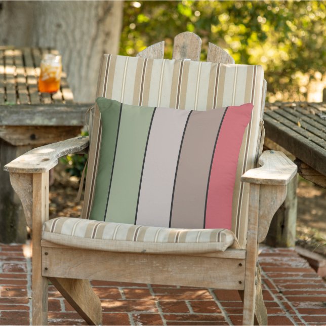 Pistachio Nut Shell Green Red Brown Stripes  Cushion (Chair)