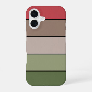 Pistachio Nut Shell Green Red Brown Stripes iPhone 16 Case