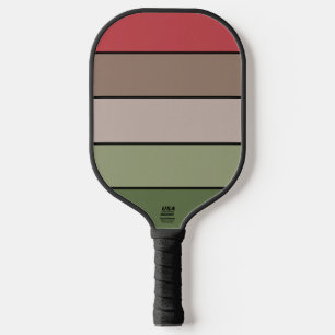 Pistachio Nut Shell Green Red Brown Stripes Pickleball Paddle