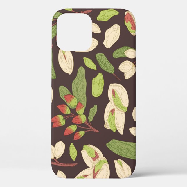 Pistachio Nuts: Black Hand-Drawn Seamless. Case-Mate iPhone Case (Back)