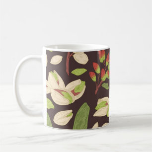 Pistachio Nuts: Black Hand-Drawn Seamless. Coffee Mug