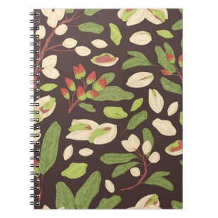 Pistachio Nuts: Black Hand-Drawn Seamless. Notebook