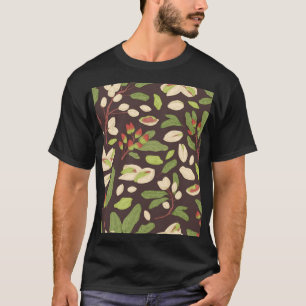 Pistachio Nuts: Black Hand-Drawn Seamless. T-Shirt