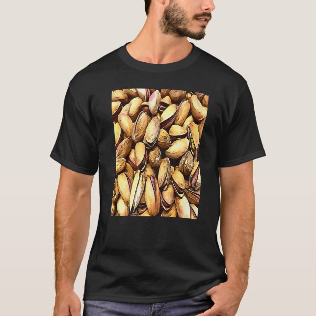 Pistachio Nuts Black Outline T-Shirt (Front)