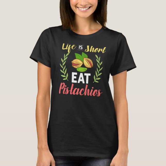 Pistachio Nuts Tree Ice Cream Dessert Unsalted Bow T-Shirt (Front)