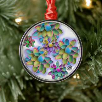 Pistachio shell flowers metal ornament