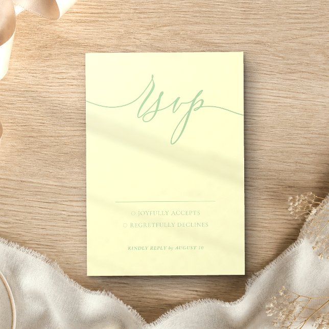 Pistachio Simple Minimal Modern Kindly Reply RSVP Card (Creator Uploaded)