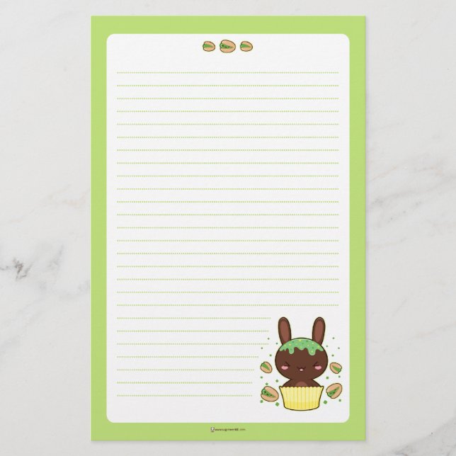 Pistachio Truffle Bunny Stationery (Front)