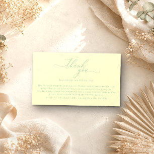 Pistachio Wedding Party Ceremony Photo Thank You Enclosure Card