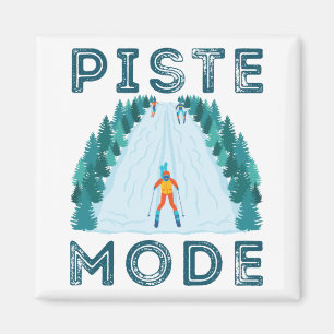 Piste Mode Downhill Skiing Mountain Skier Ski Magnet