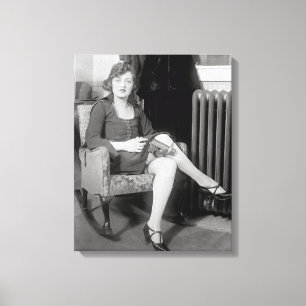 Pistol Hidden in Garter, 1922 Canvas Print
