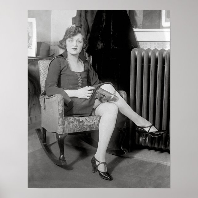 Pistol Hidden in Garter, 1922. Vintage Photo Poster (Front)
