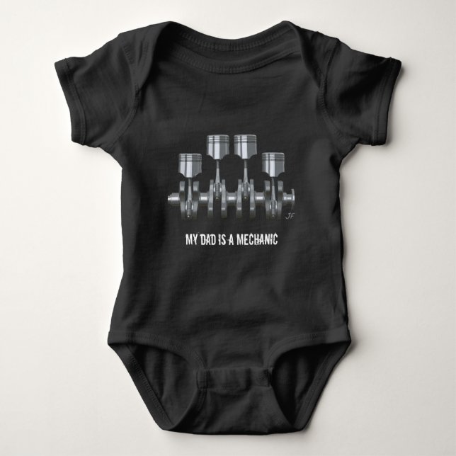 Piston Crankshaft Baby Bodysuit (Front)