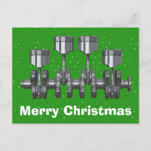 Piston Crankshaft Holiday Postcard
