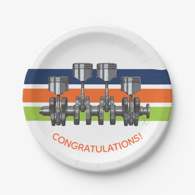 Piston Crankshaft Paper Plate (Front)