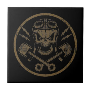 Piston Pistoff II -silver/gold Ceramic Tile