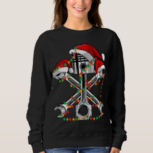 Piston Wrench Santa Hat Christmas Lights Bike Car Sweatshirt