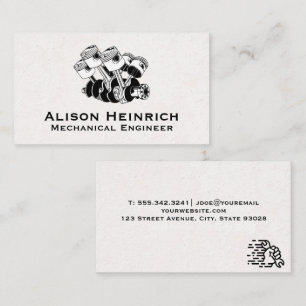 Pistons Car Engine Business Card