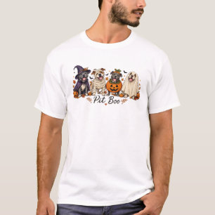 Pit Boo Funny Ghost Pumpkin Pitbull Dog Costume  T-Shirt