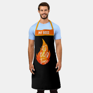 Pit Boss Apron, Personalise Funny BBQ Time Gift Apron