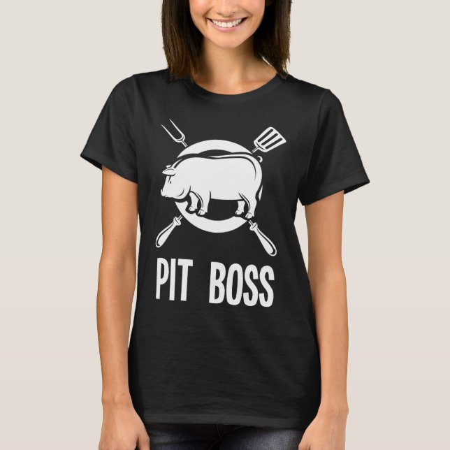 Pit Boss Shirt Bbq Funny Pitmaster Pig Grilling Gi (Front)