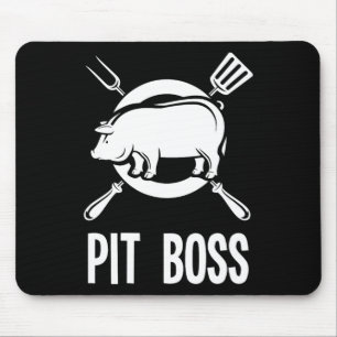 Pit Boss Shirt Bbq Funny Pitmaster Pig Grilling Gi Mouse Pad