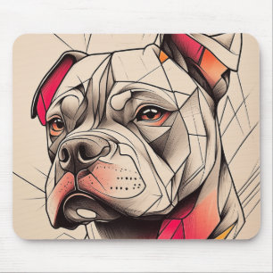 Pit Bull Abstract Portrait  Mouse Pad