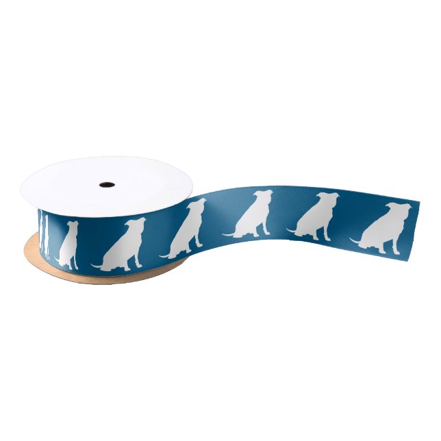 Pit Bull Baby Shower Dog Pitbull Blue Boy Satin Ribbon (Spool)
