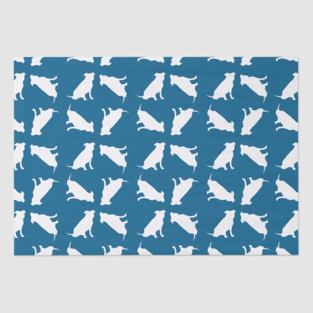 Pit Bull Baby Shower Dog Pitbull Blue Boy Tissue Paper (Front)