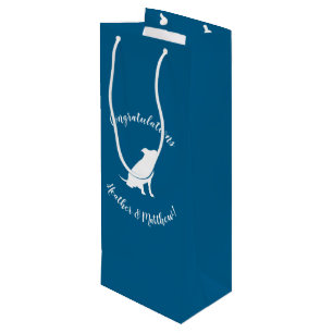 Pit Bull Baby Shower Dog Pitbull Blue Boy Wine Gift Bag
