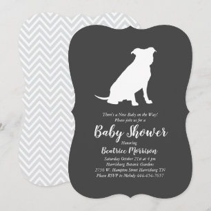 Pit Bull Baby Shower Gender Neutral Pitbull Invitation