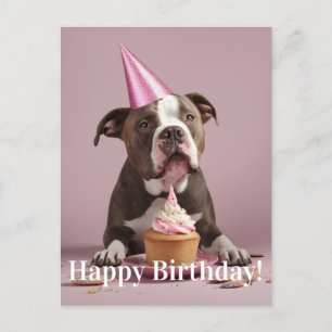 Pit Bull Birthday Celebration Postcard