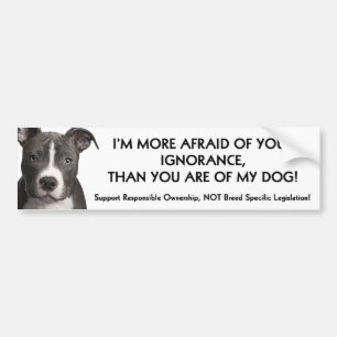 Pit Bull Bumper Sticker (white) Anti - BSL