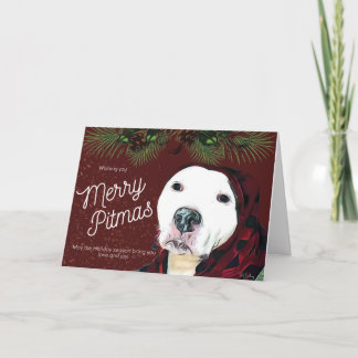 Pit Bull Christmas "Merry Pitmas" Greeting Card