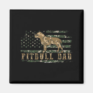 Pit Bull Dad Camo American Flag Camouflage USA Dog Magnet