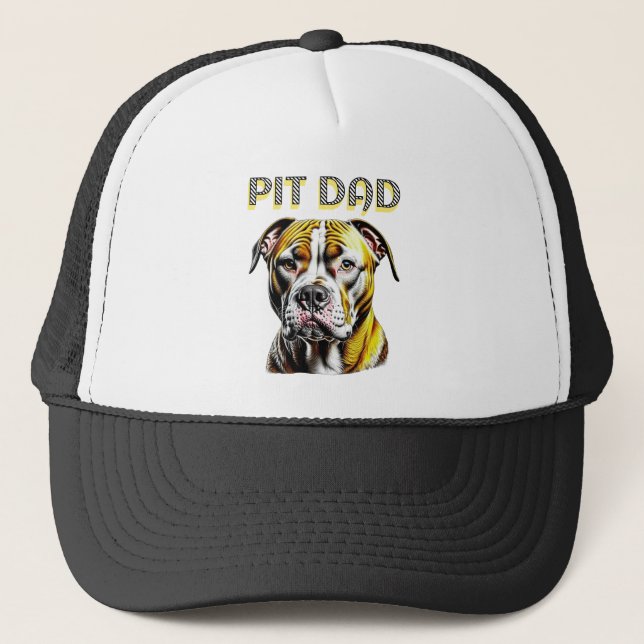 Pit Bull Dad | Dog Lover's  Trucker Hat (Front)
