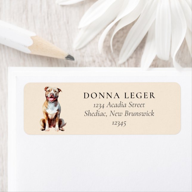 Pit Bull Dog Address Return Address Label (Insitu)