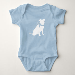 Pit Bull Dog Baby Shower Blue Boy Pitbull Baby Bodysuit