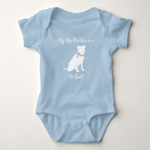 Pit Bull Dog Baby Shower Blue Boy Pitbull Bodysuit