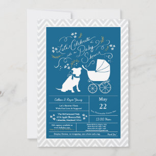 Pit Bull Dog Baby Shower Blue Boy Pitbull Invitation