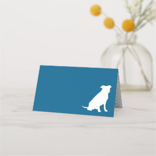 Pit Bull Dog Baby Shower Blue Boy Pitbull Place Card