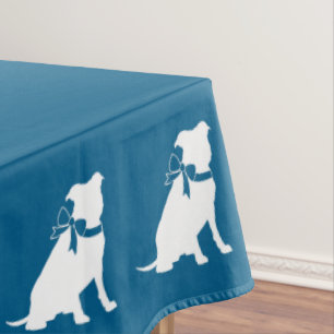 Pit Bull Dog Baby Shower Blue Boy Pitbull Tablecloth