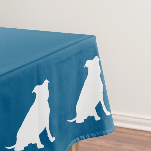 Pit Bull Dog Baby Shower Blue Boy Pitbull Tablecloth (In Situ)