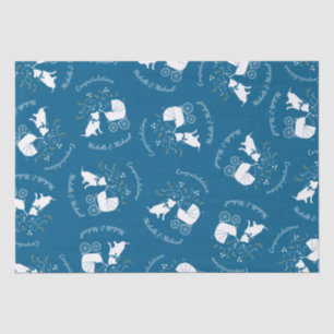 Pit Bull Dog Baby Shower Blue Boy Pitbull Tissue Paper