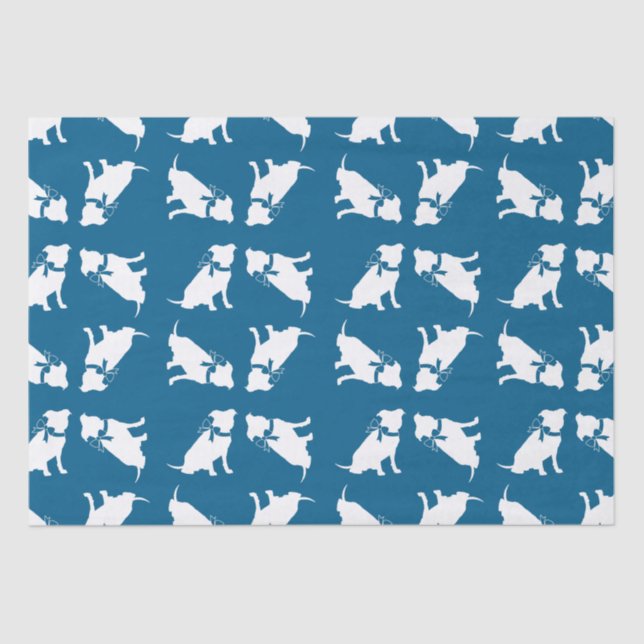 Pit Bull Dog Baby Shower Blue Boy Pitbull Tissue Paper (Front)