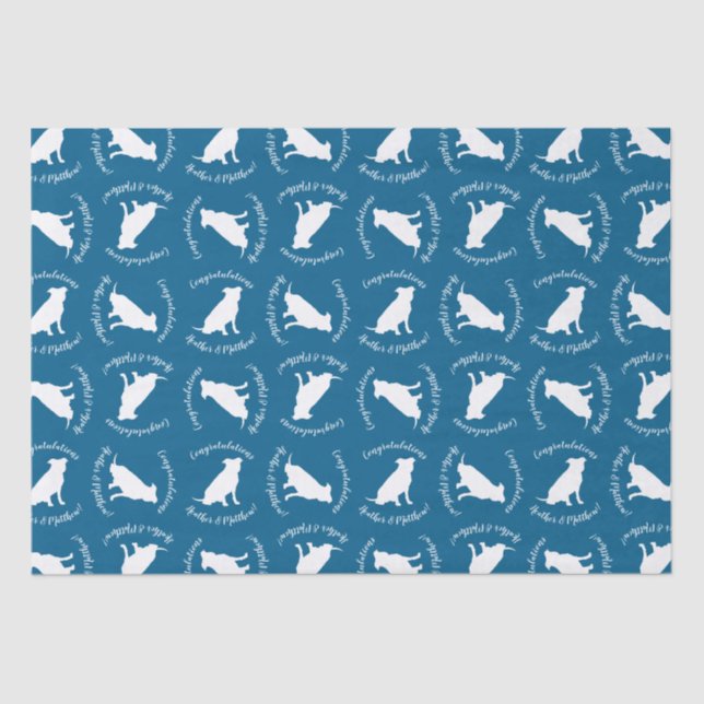 Pit Bull Dog Baby Shower Blue Boy Pitbull Tissue Paper (Front)